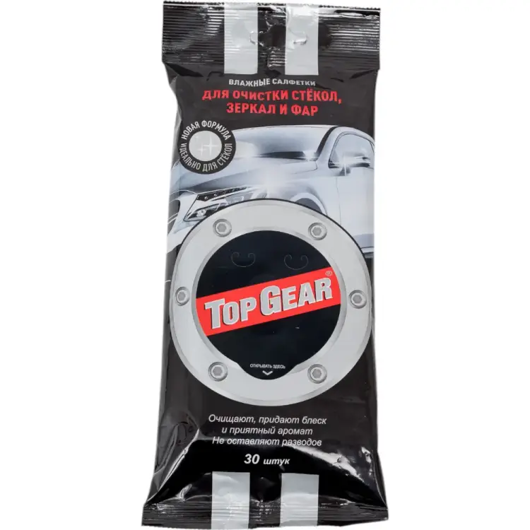 Очищающие влажные салфетки для стекол, фар и зеркал TOPGEAR TOP GEAR 48038
