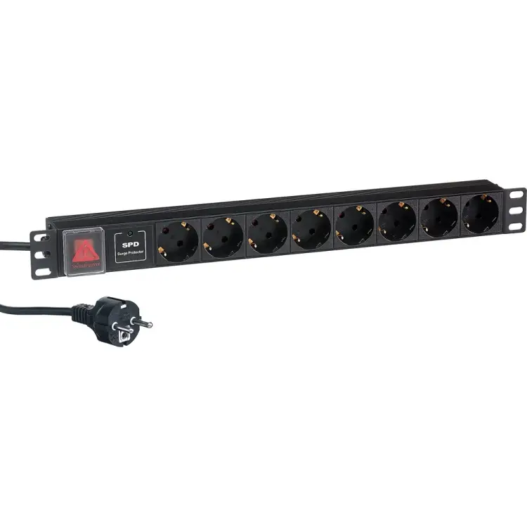 Блок розеток ExeGate ServerPro PDU-19H807 Al-8S-EU2CU-SW-SPD1 280846