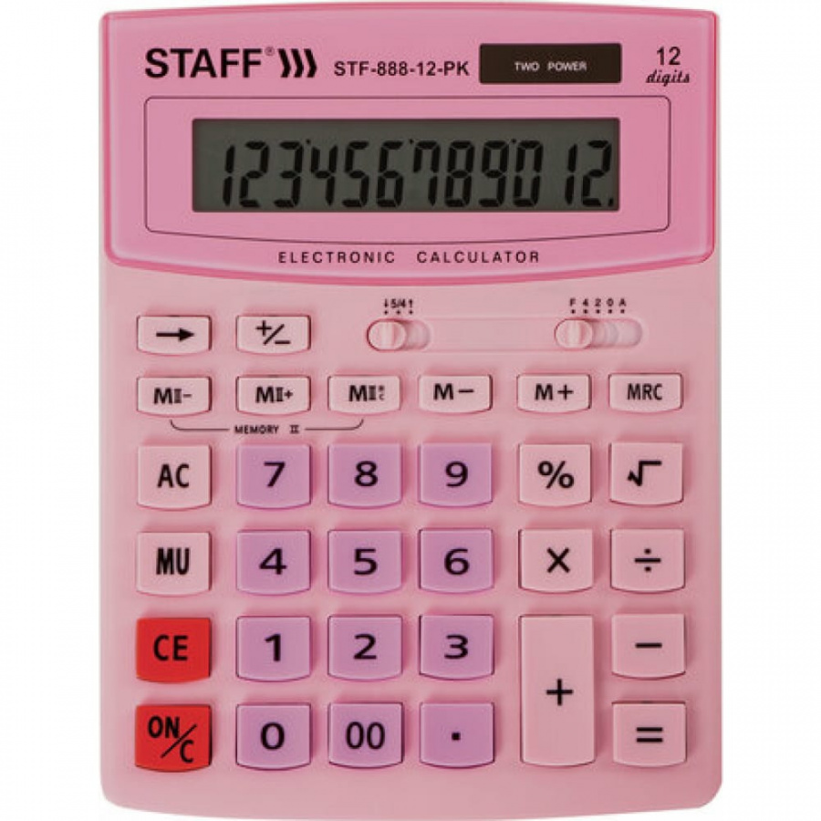 Настольный калькулятор Staff STF-888-12-PK