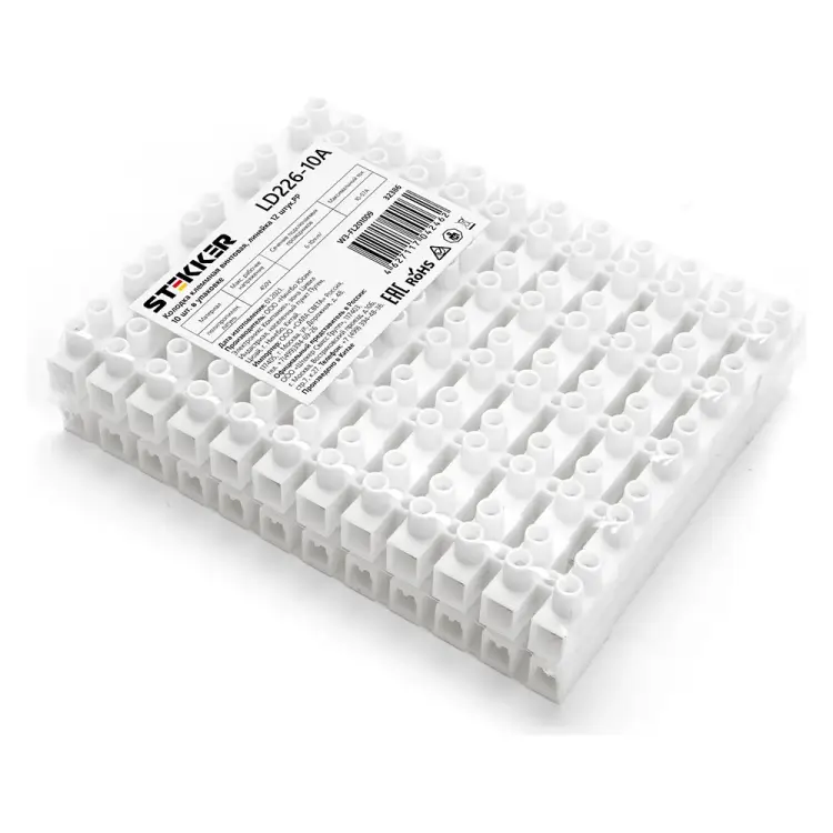 Винтовая клеммная колодка STEKKER LD226-10A 32386