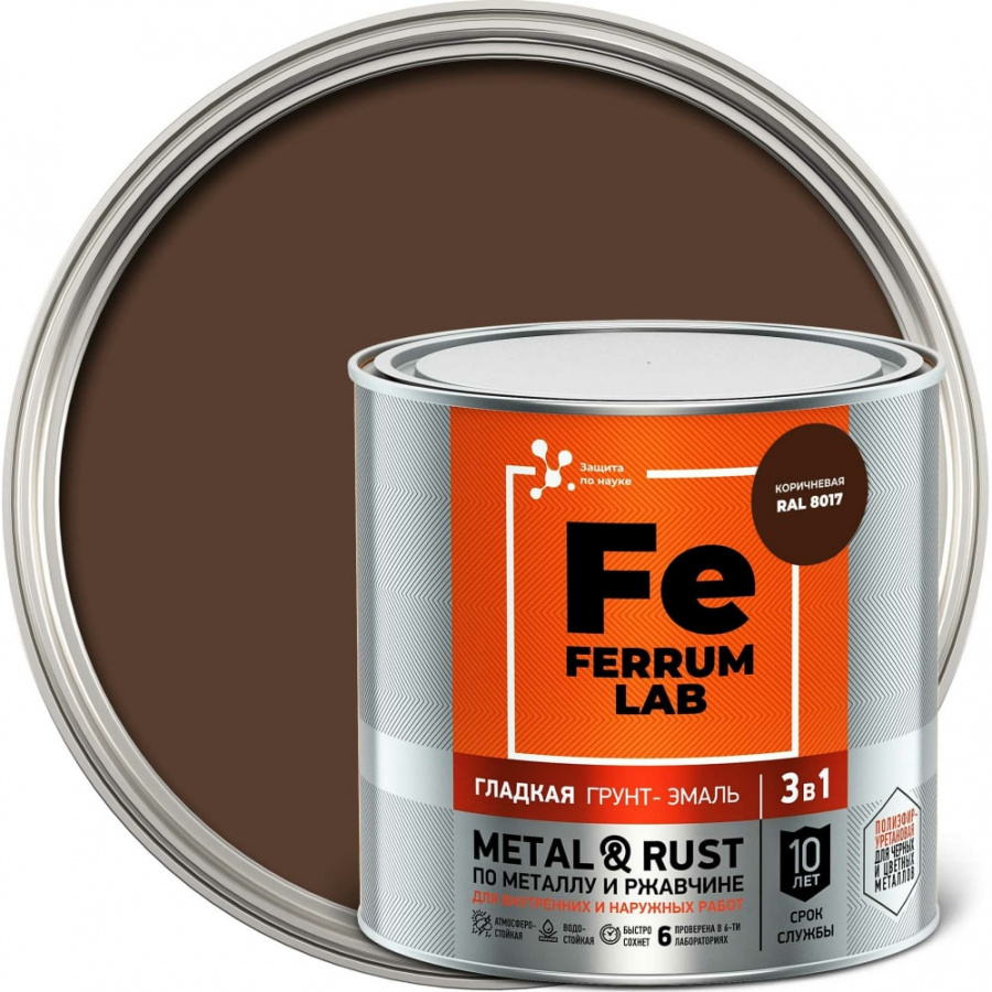 Грунт-эмаль по ржавчине ЯРОСЛАВСКИЕ КРАСКИ FERRUM LAB