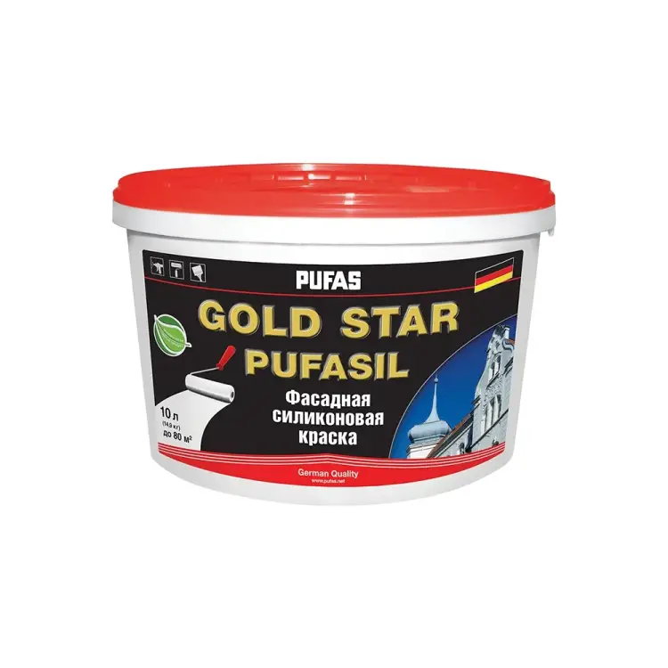 Морозостойкая фасадная силиконовая краска Pufas GOLD STAR PUFASIL тов-167710