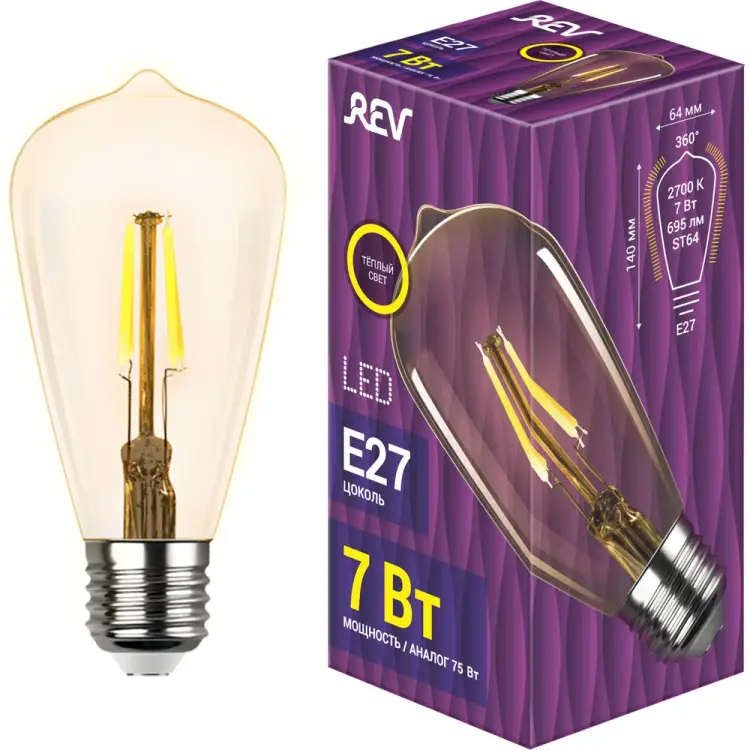 Светодиодная лампа REV VINTAGE Filament 32436 2