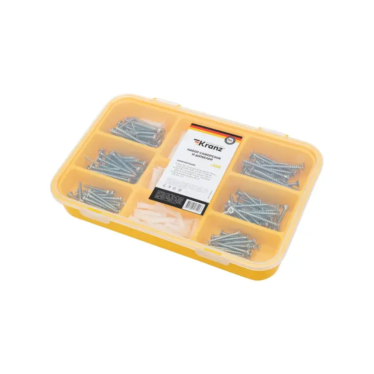Набор саморезов и дюбелей KRANZ KR-01-3101-01