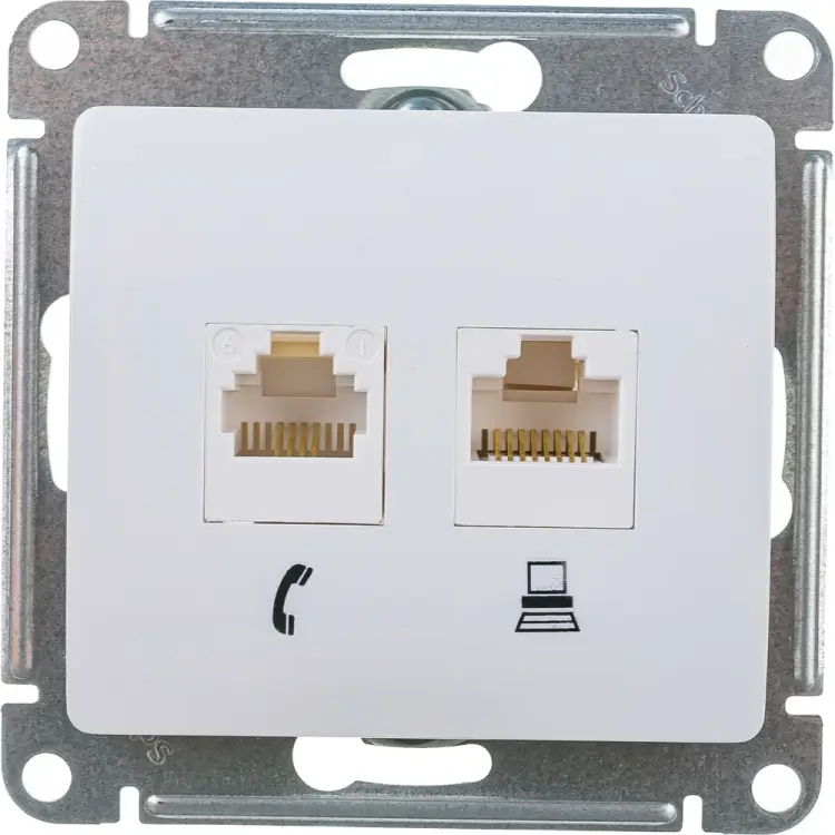 Двухместный механизм розетки Systeme Electric Glossa GSL000185