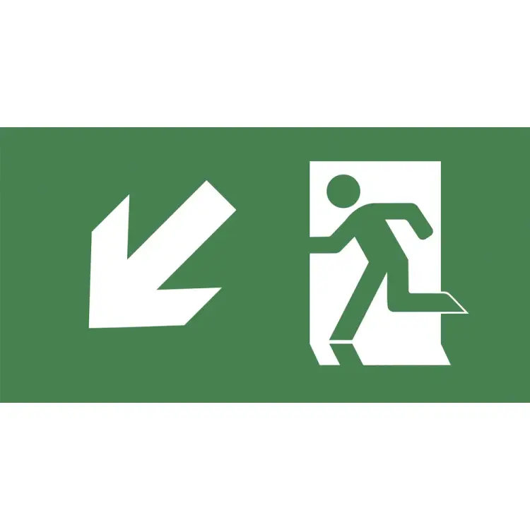 Пиктограмма для ССА 3000 IEK ВЫХОД стрелка налево вниз LPC10-2-30-15-NALVN