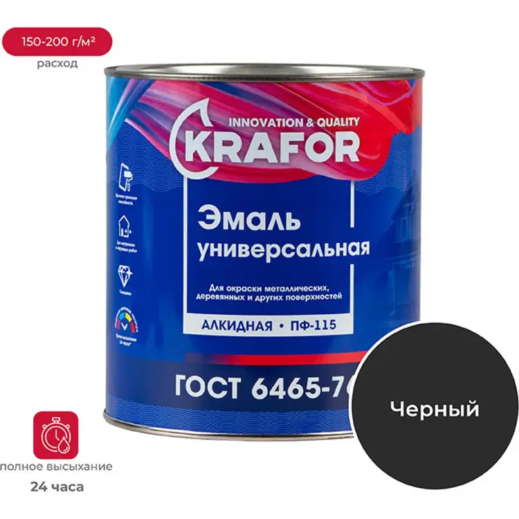 Универсальная эмаль KRAFOR ПФ-115 25968 Универсальная эмаль KRAFOR ПФ-115 25968