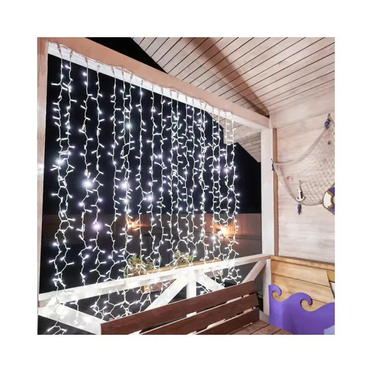 Гирлянда Neon-Night ДОЖДЬ занавес 2х1,5м, белый провод, мерцающий Flashing, 360LED белые 235-221
