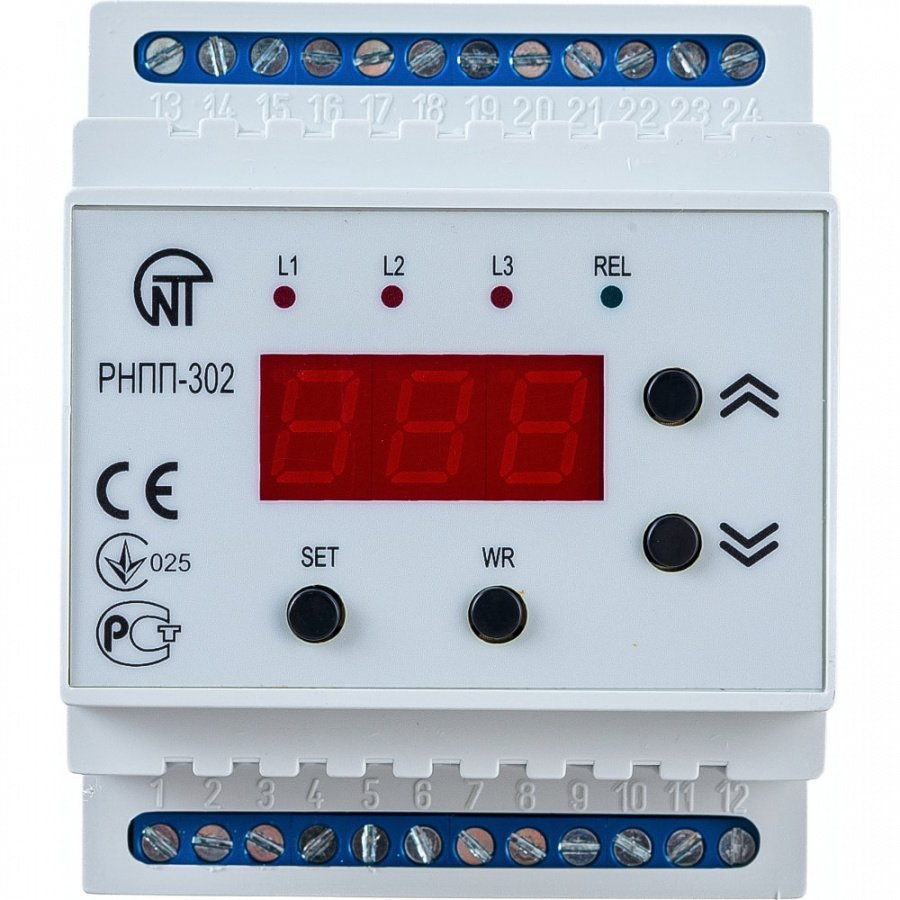Реле напряжения перекоса и последовательности фаз НовАтек-Электро РНПП-302