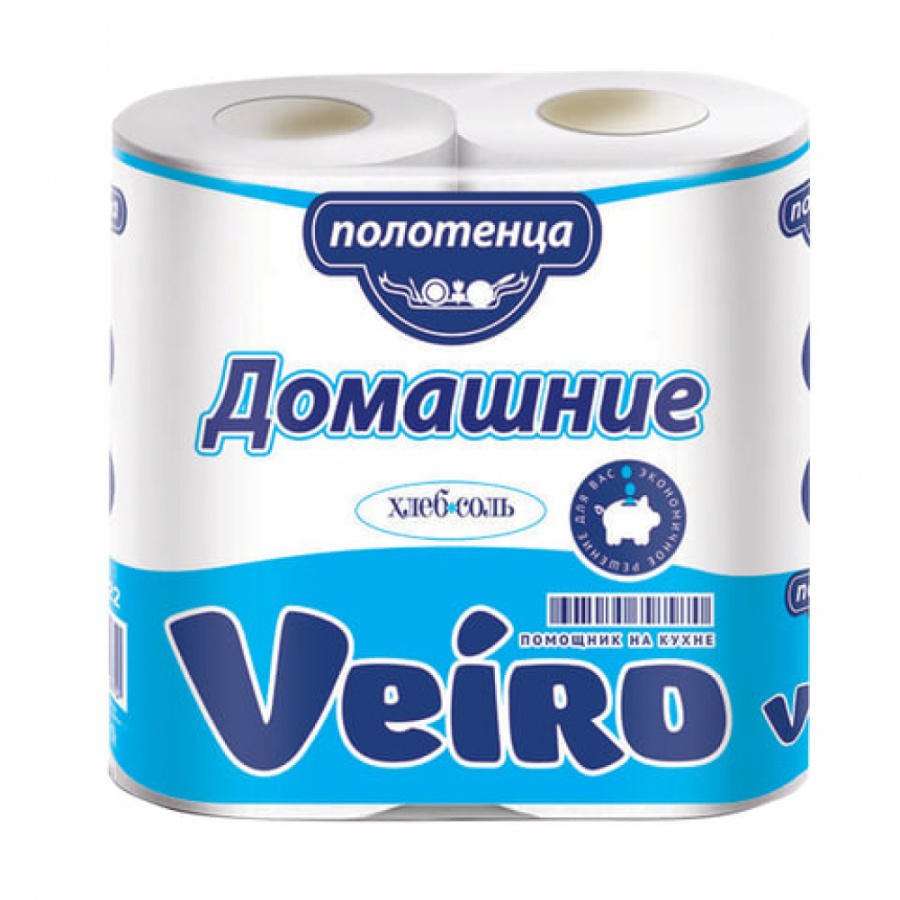 Бытовые двухслойные бумажные полотенца VEIRO Домашние