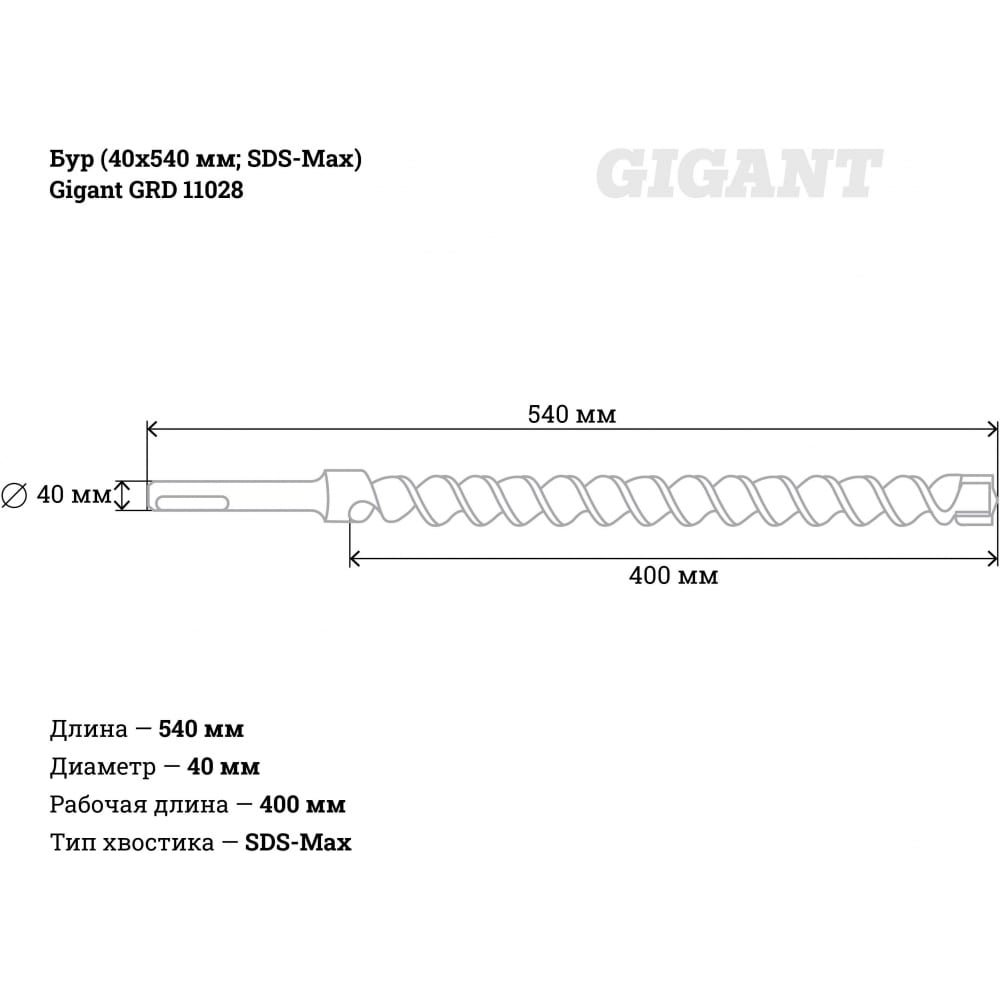 Бур sds-max Gigant GRD