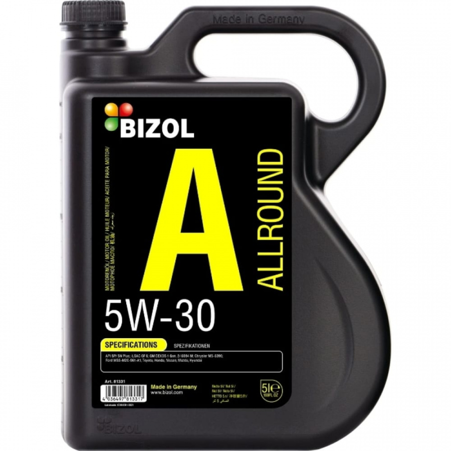 НС-синтетическое моторное масло Bizol Allround 5W-30, SP/SN Plus, GF-6A