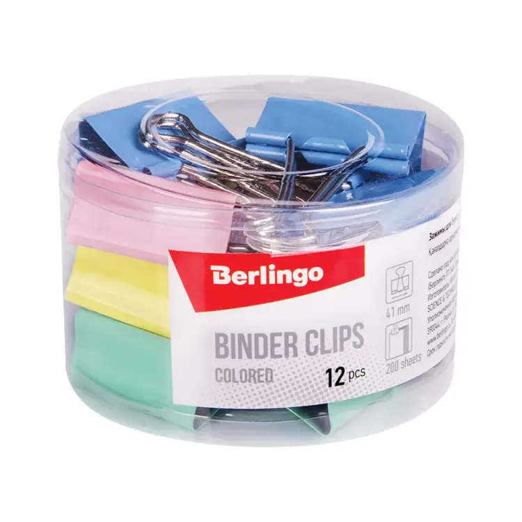 Зажимы для бумаг Berlingo BC1241m