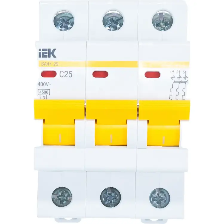 Автомат IEK ВА47-29 3п, 25А, C, 4.5кА MVA20-3-025-C