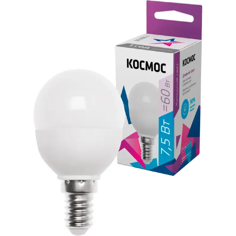 Светодиодная лампа КОСМОС Basic LkecLED7.5wGL45E1465