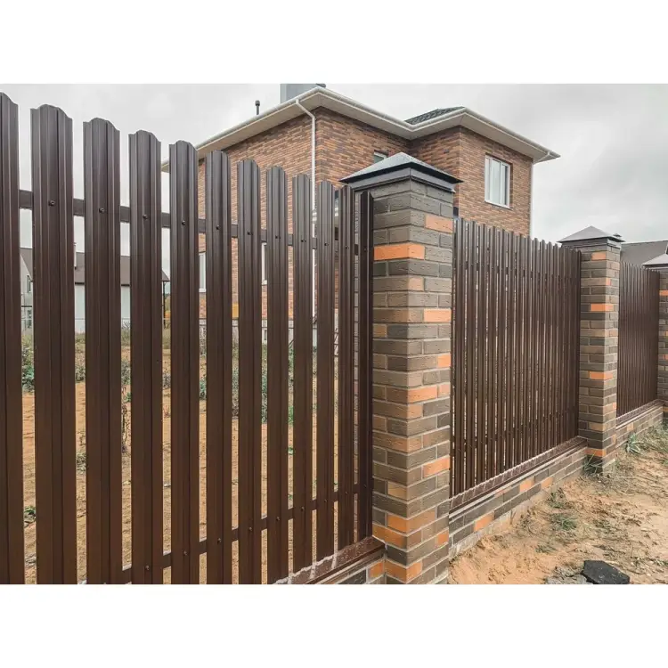 Металлический односторонний штакетник Металлика 1,0-8017 Металлический односторонний штакетник Металлика 1,0-8017