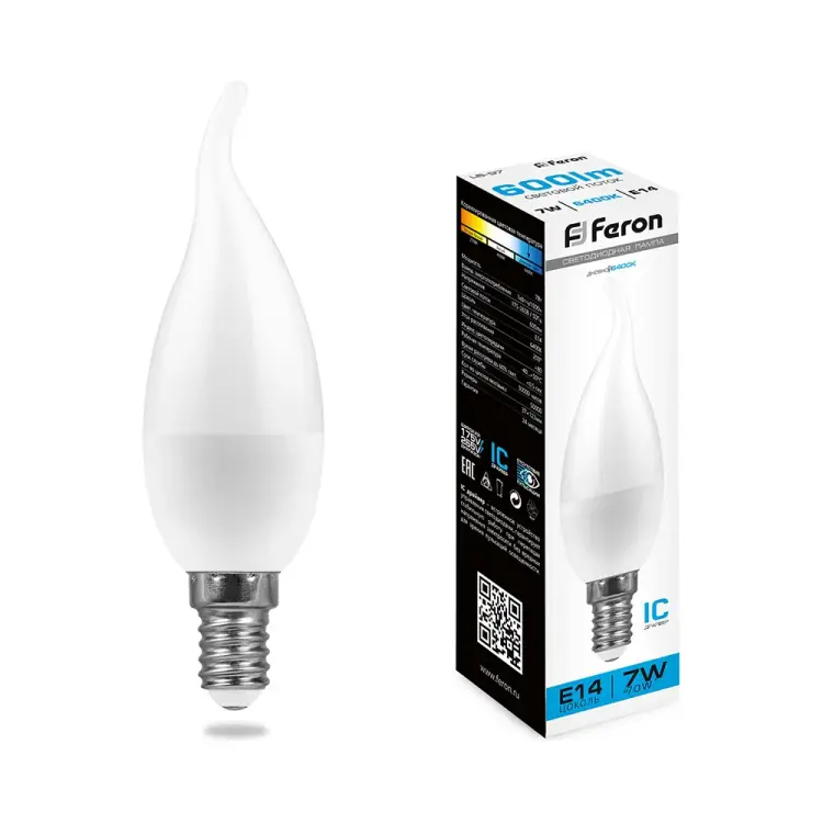 Светодиодная лампа FERON LB-97 Свеча на ветру 38135