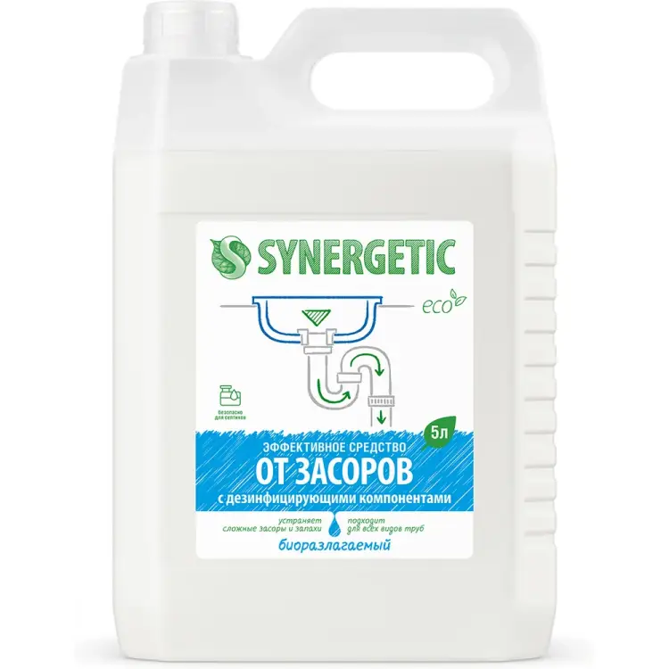 Средство для чистки и профилактики засоров в канализационных трубах SYNERGETIC 4623720498023 108500