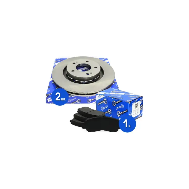 Передние диски тормозные для а/м Mitsubishi Outlander 2.0-3.0/2.0D-2.3D 03-> Riginal RGDF6174KIT
