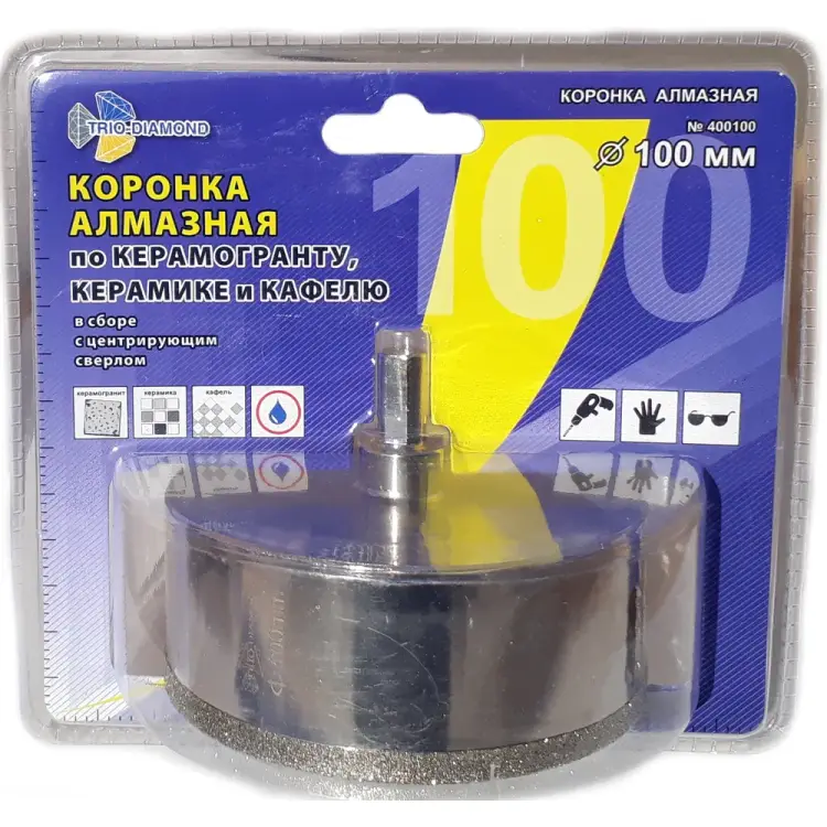Алмазная коронка по керамике и кафелю TRIO-DIAMOND 400100