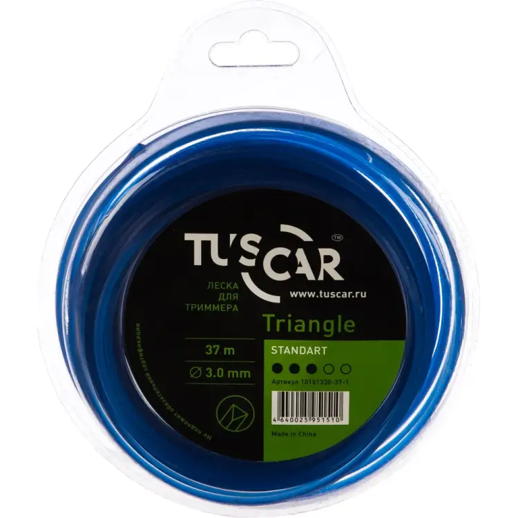 Леска для триммера TUSCAR Triangle Standart 10151330-37-1