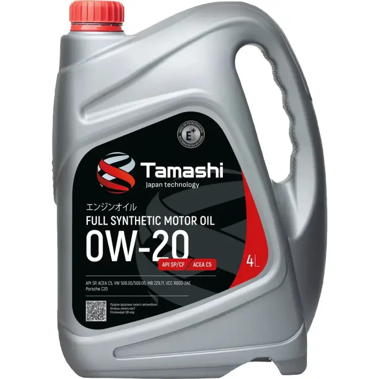 Моторное синтетическое масло Tamashi 0w-20 API SP/CF, ACEA C5, VW508.00/509.00, MB229.71, VCC RBS0-2AE 0W20T084