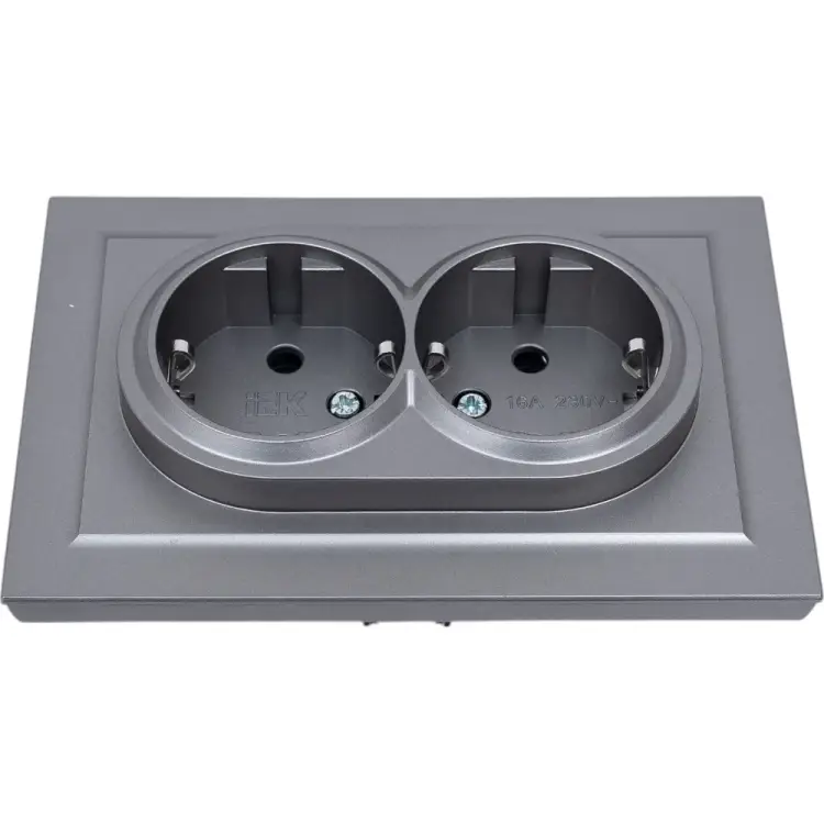 Двухместная розетка IEK Brite рс12-3-брс BR-R21-16-K46-F