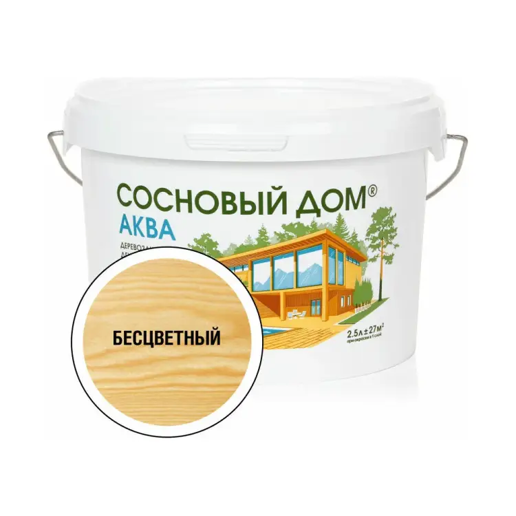 Акриловый декоративный антисептик для дерева ЗАО Декарт «Сосновый Дом» АКВА 28844
