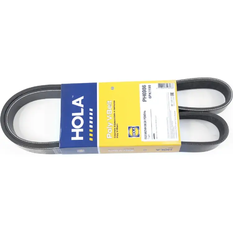 Ремень генератора для а/м УАЗ 3160, 3151 дв.409 с ГУР HOLA 1190 PH6986 Ремень генератора для а/м УАЗ 3160, 3151 дв.409 с ГУР HOLA 1190 PH6986