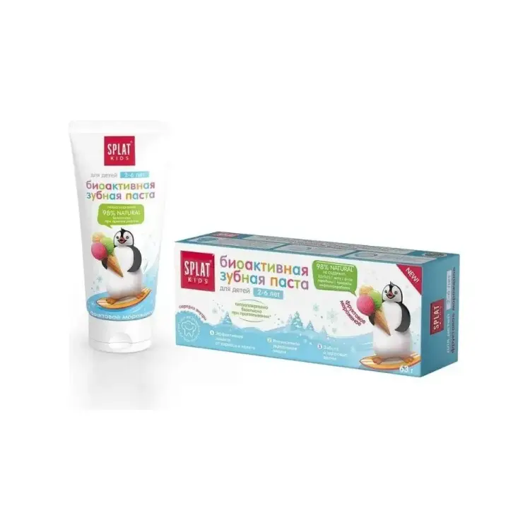 Детская зубная паста Splat KIDS FRUIT ICE-CREAM/ ФРУКТОВОЕ МОРОЖЕНОЕ 112.12035.0101