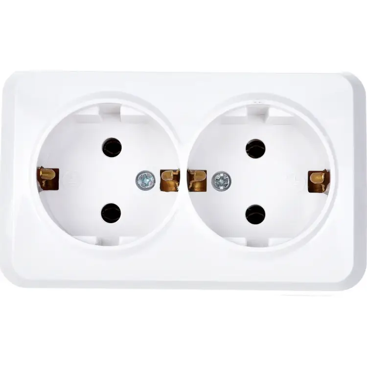 Двухместная розетка Smartbuy Юпитер SBE-03w-16-S2-Z-c