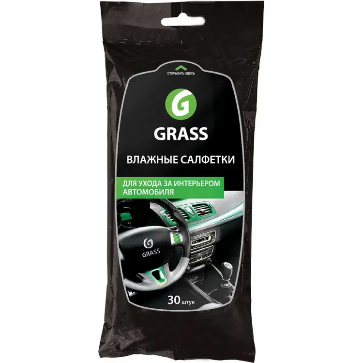 Влажные салфетки для ухода за интерьером автомобиля Grass IT-0311