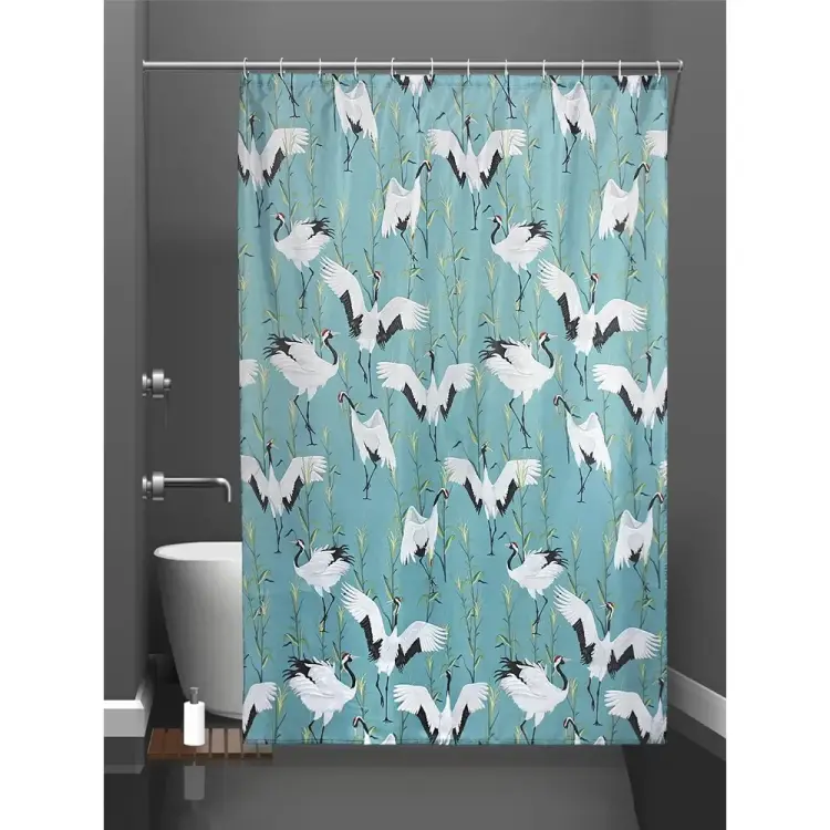 Штора для ванной комнаты Bath Plus Cranes green ch21030