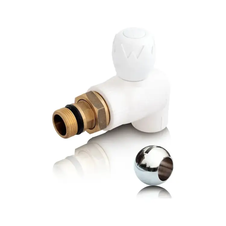 Угловой шаровый кран для радиатора Blue Ocean PPRF/PPR/EBVH-1(W)-20х1/2"