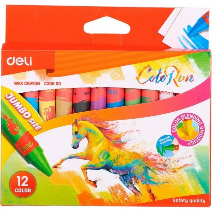 Восковые мелки DELI Colorun EC20900