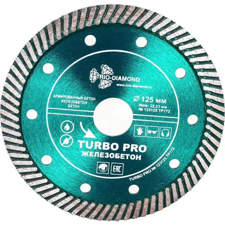 Отрезной алмазный диск TRIO-DIAMOND Турбо Железобетон TP172 Отрезной алмазный диск TRIO-DIAMOND Турбо Железобетон TP172