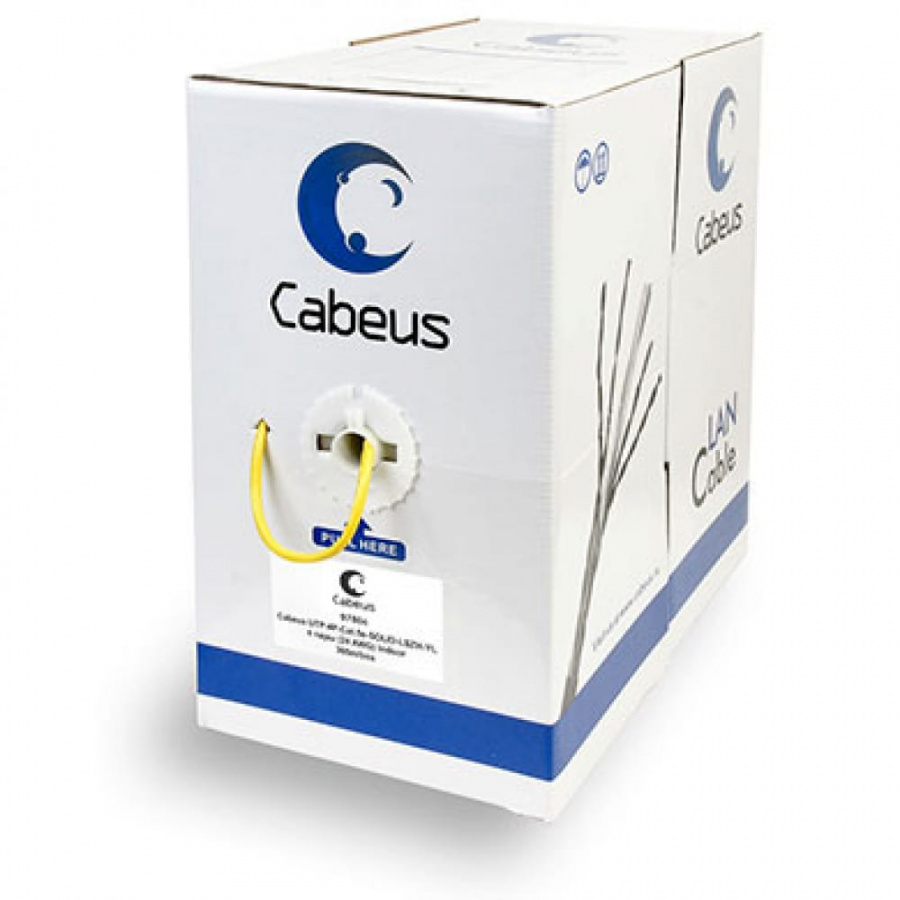 Одножильный кабель Cabeus UTP-4P-Cat.5e-SOLID-LSZH-YL