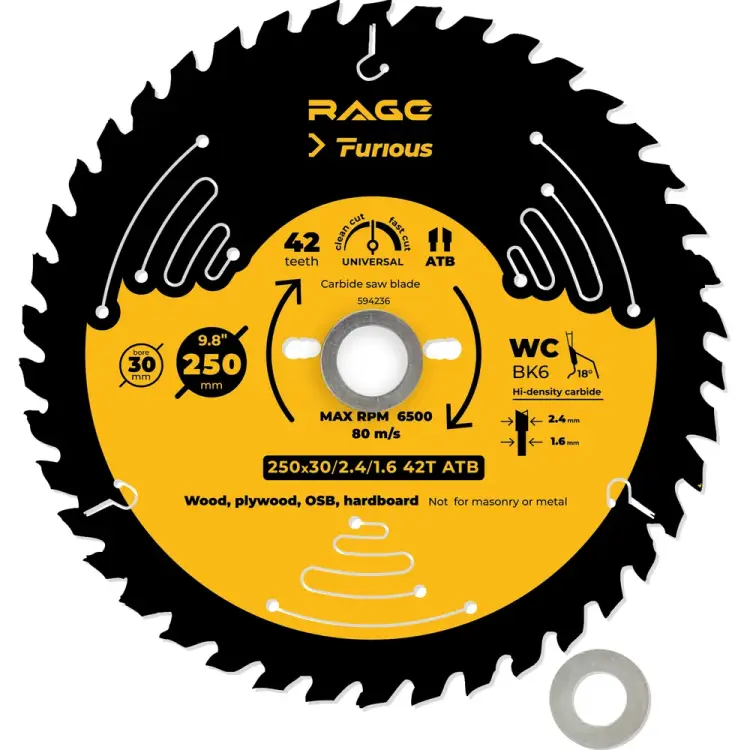 Пильный диск RAGE Furious 594236 Пильный диск RAGE Furious 594236