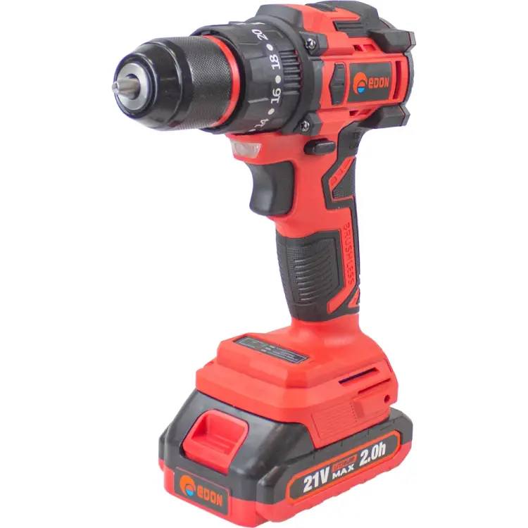 Аккумуляторная ударная бесщеточная дрель шуруповерт EDON UAD-21PBL 27519 Аккумуляторная ударная бесщеточная дрель шуруповерт EDON UAD-21PBL 27519