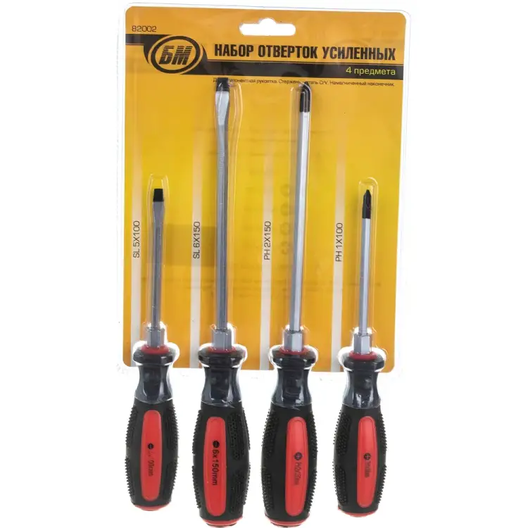 Набор усиленных отверток БМ 82002