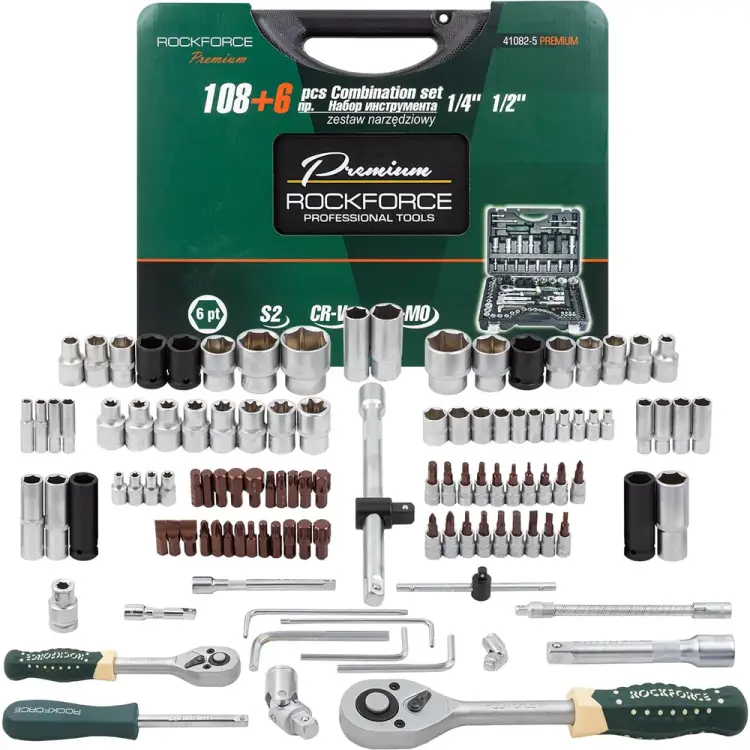 Набор торцевых головок и вставок Rockforce RF-41082-5 PREMIUM(26255)