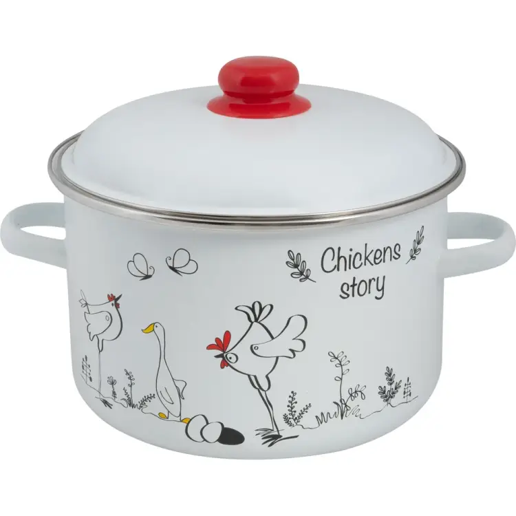 Цилиндрическая эмалированная кастрюля Food Atelier Chickens’stories 1RD221М Chickens Цилиндрическая эмалированная кастрюля Food Atelier Chickens’stories 1RD221М Chickens