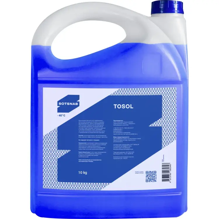 Тосол для двигателя автомобиля SotSnab А-40 МД, (-40) ТОСА-30.10