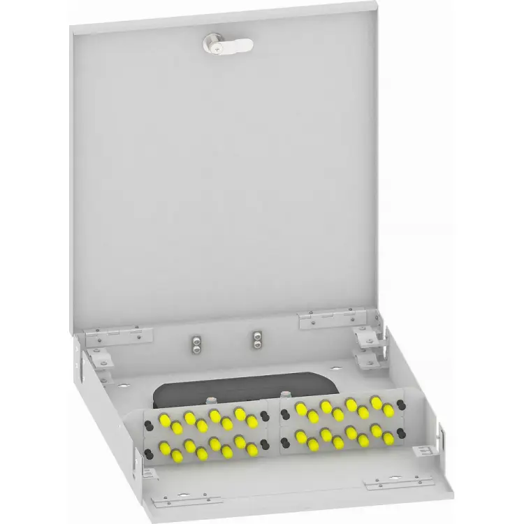 Настенный многомодовый укомплектованный оптический кросс TopLan КРН-Top-32ST/U-OM2-GY