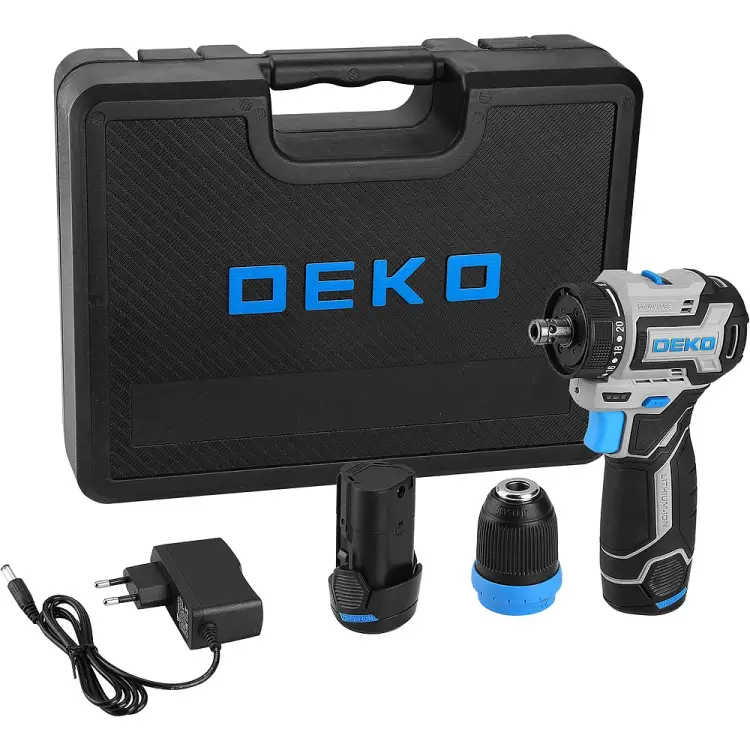 Аккумуляторная бесщеточная компактная дрель шуруповерт DEKO Loner 12V PRO 085-1122 Аккумуляторная бесщеточная компактная дрель шуруповерт DEKO Loner 12V PRO 085-1122