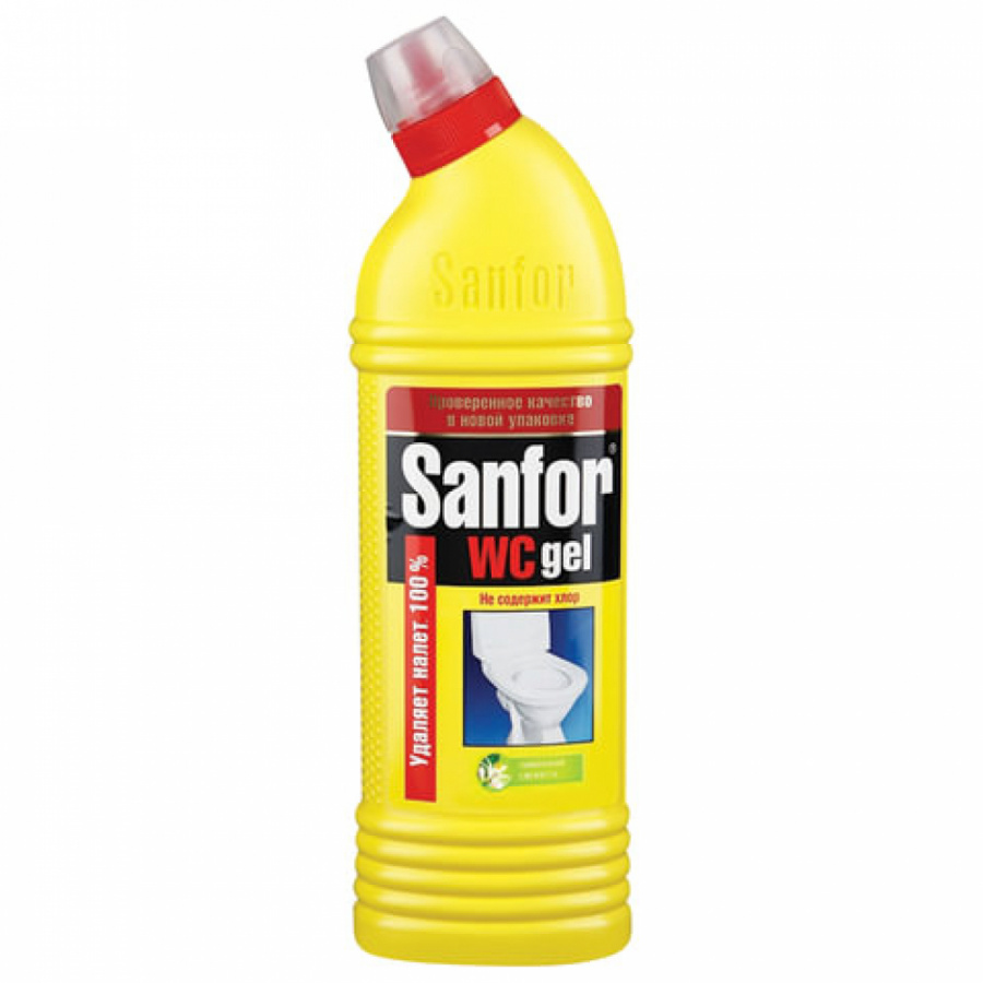 Средство для уборки туалета SANFOR WC gel лимонная свежесть