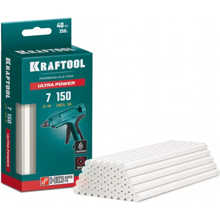 Ультрамощные клеевые стержни KRAFTOOL Ultra Power 06837-40 Ультрамощные клеевые стержни KRAFTOOL Ultra Power 06837-40