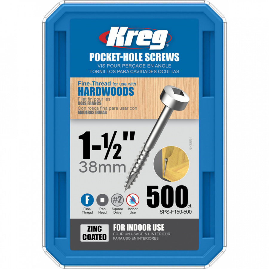 Шуруп KREG Pan-Head 1-1/2" 38 мм (500 шт.)