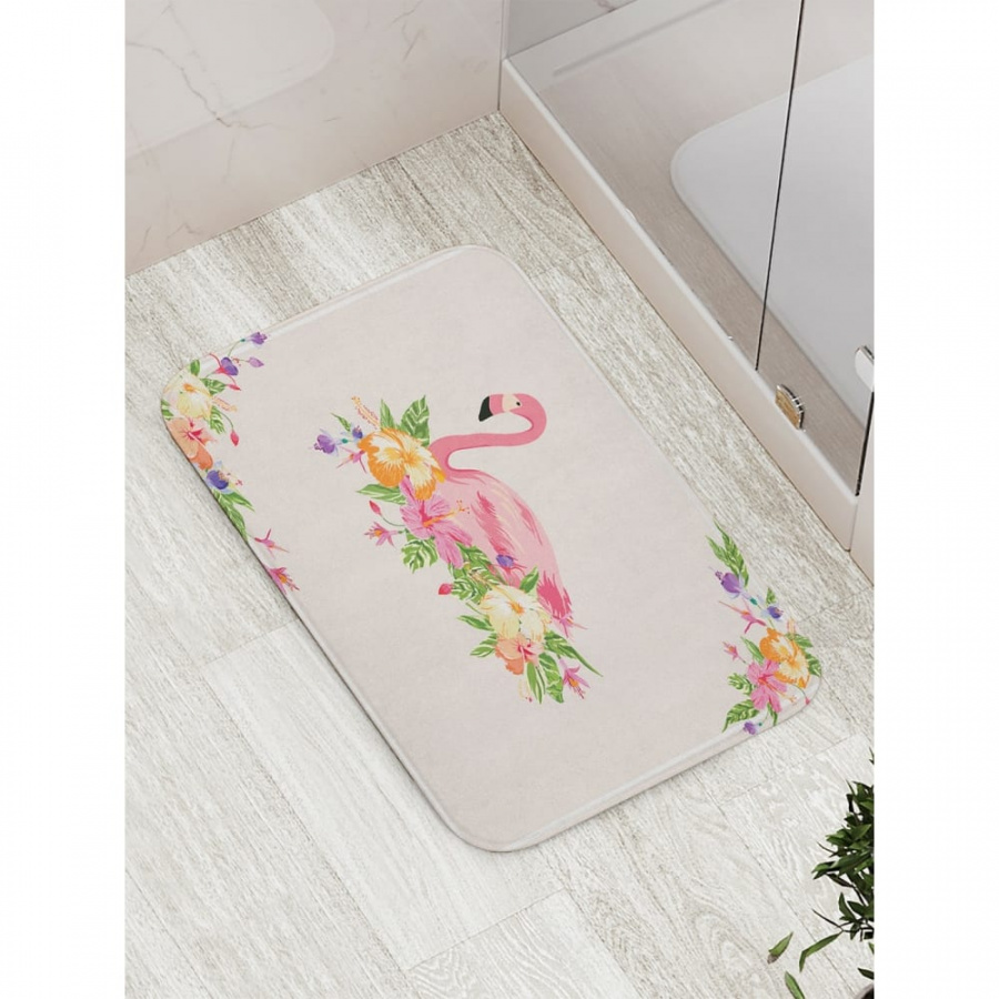 Противоскользящий коврик для ванной, сауны, бассейна JOYARTY Гнездо фламинго