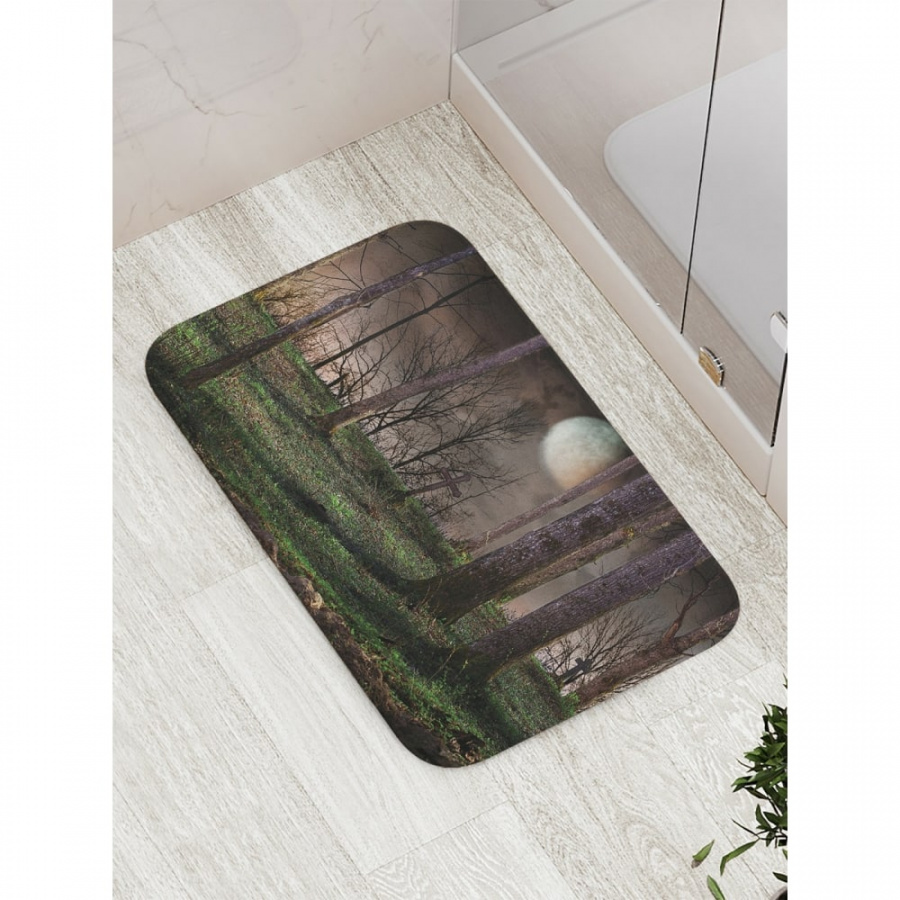 Противоскользящий коврик для ванной, сауны, бассейна JOYARTY Ночной лес